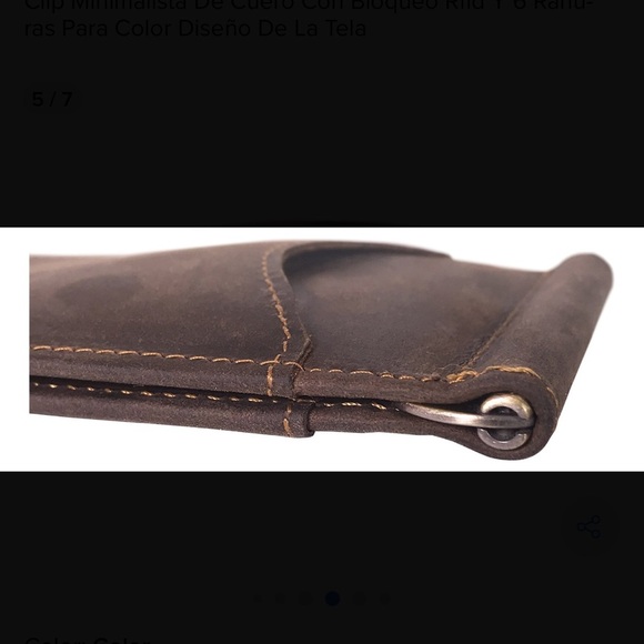 Dark Brown Leather Money Clip - Picture 5 of 5
